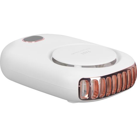 Mini-USB-Ventilator, wiederaufladbar, ohne Rotorblätter, tragbar um den Hals zu tragen, weiß, für Outdoor-Sport und Reisen (1/5)