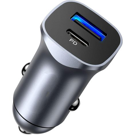 Chargeur allume-cigare USB C PD QC 3.0 chargeur de voiture rapide compatible avec iPhone 15 Plus Pro Max 14 13 Pro SE 2022 iPad Pro Galaxy S24 S23 Ultra Plus S22 A14 A54 Pixel 7 Pro GPS (1/4)