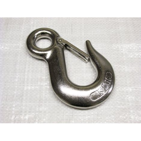 Eye Sling Hook with Latch Stainless Steel 6MM (Safety Chain Slip Marine) (1/2)