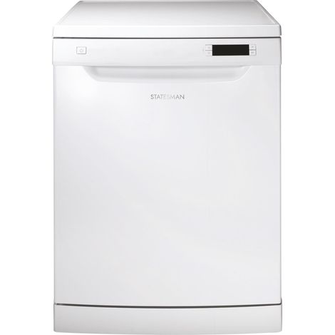 Statesman FD12PWE Freestanding 12 Place Full Size Dishwasher, Half Load Wash Function, 6 Wash Programms, 60 cm, White (1/3)