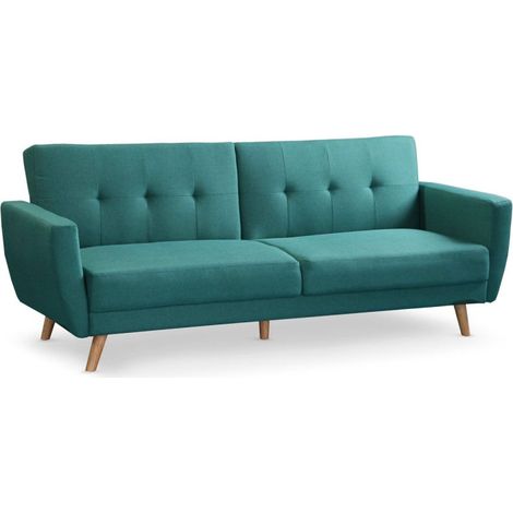 Canapé Scandinave Convertible "Garry" 220cm Bleu Vert (1/5)