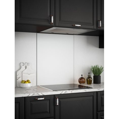Splashback Ice White Glass Kitchen Backsplash 600mm x 750mm x 6mm (1/3)