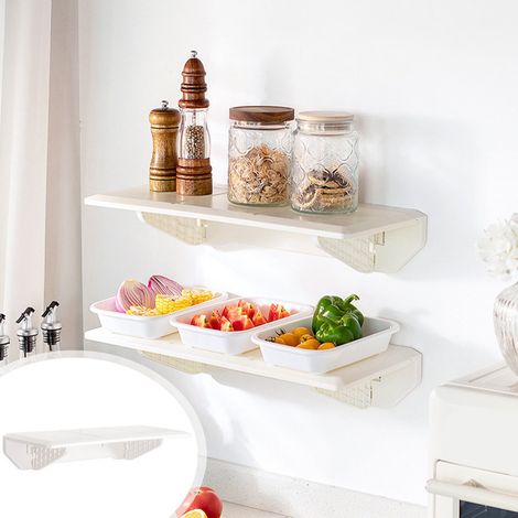 Etagere Murale Pliable - Support Pour Ordinateur Portable - Plateau De Preparation - Rangement Pour Contenants Liquides - Organisation Café - 49,8 X 20 X 10 Cm - 1 Pièce (1/5)