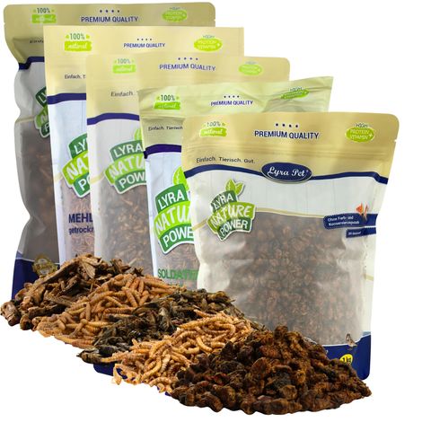 5 x 1 kg Lyra Pet® Insekten Probier Mix getrocknet (1/5)