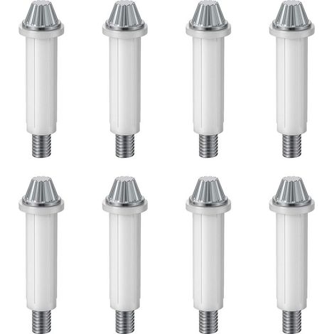 Lot de 8 pivots inférieurs pliables en acier au carbone pour portes de placard, diamètre extérieur 3/8", pour la réparation de quincaillerie de portes d'armoires. (1/5)