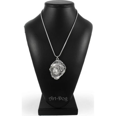 Mastino tibetano, collana con ciondolo a forma di cane su catena d'argento, gioiello unico di Art-Dog (1/5)