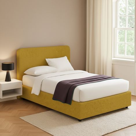 Cama Plaza y Media Poole, Desenfundable, Hecho en Italia, Amarillo Ocre (1/4)