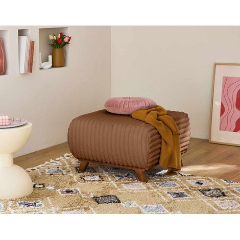 Cristal - modulierbarer hocker - 65 cm - großer geripptem cord - rostfarben (1/5)