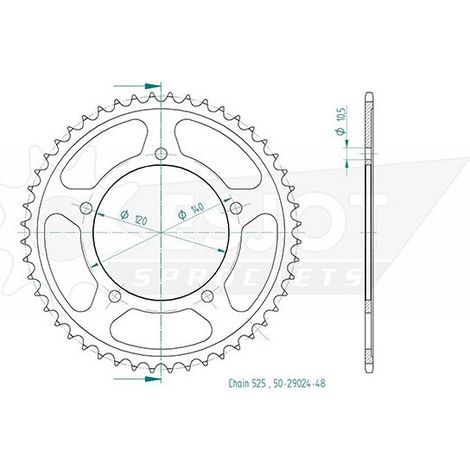 Pignon arrière en acier JT R1792-48, 48 dents, taille 525