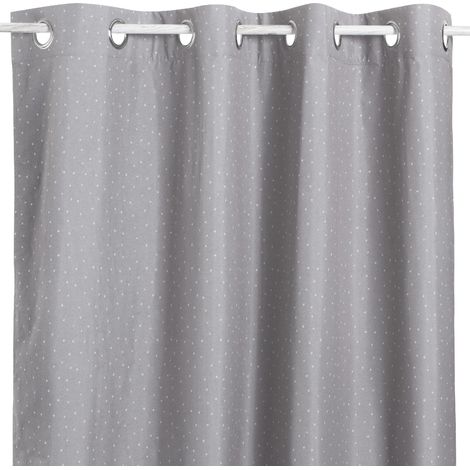 Rideau Occultant à Oeillets Motif Triangles Gris clair 140x260 cm (1/2)