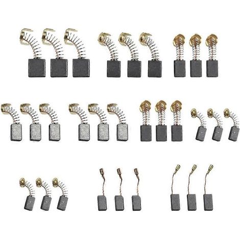 Lot de 60 balais de charbon en graphite de rechange pour outils électriques : perceuses à percussion, scies circulaires, meuleuses d'angle. (1/5)