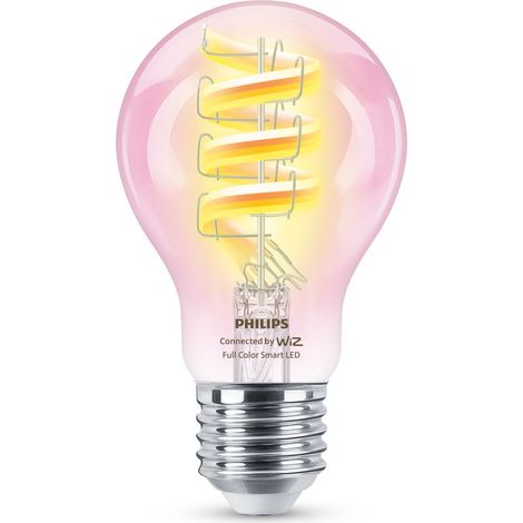 Philips Smart LED Slimme E27 Standard Lampe (A60) Filament Klar 40 W Weißes und Farbiges Licht - WLAN