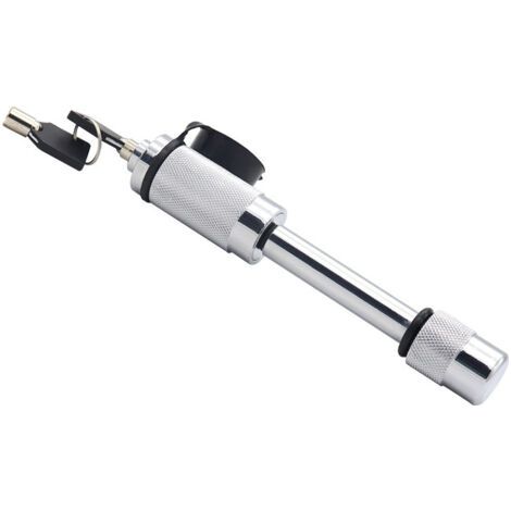 QORVA-Verrou d'attelage de remorque – Très résistant 18 cm – Broche récepteur de Verrouillage d'attelage avec 2 clés, Chrome (1/4)