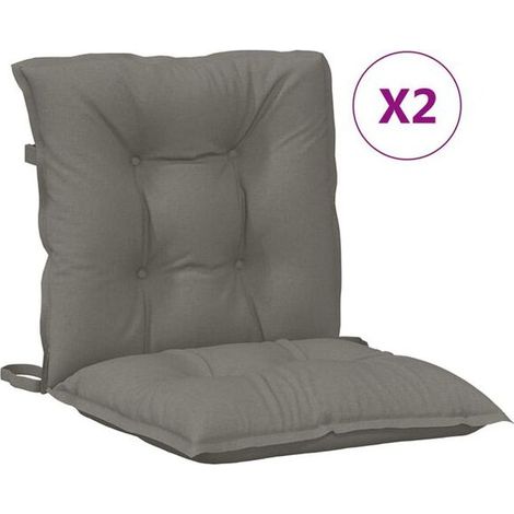 Un ensemble de deux coussins de chaise à dossier bas gris foncé mélangés (1/5)