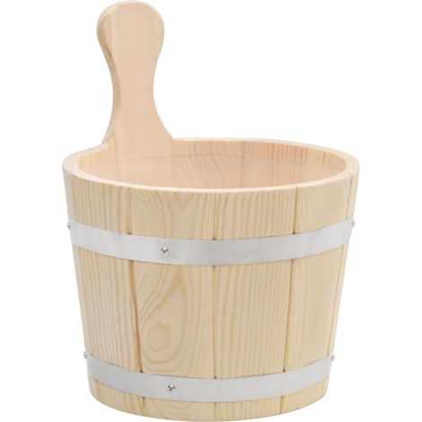 Ensemble de seau et louche pour sauna Bois massif de pin