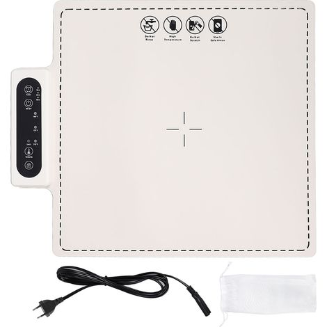 Tapis chauffant pour aliments 38x38cm, 3 réglages de température, minuteries, coussin en Silicone Flexible avec verrouillage Anti-accident, prise ue 220-240V (1/5)