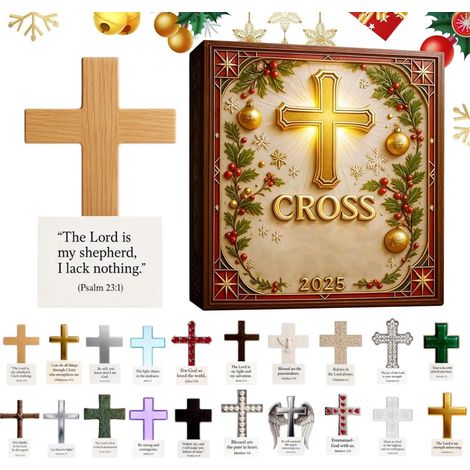 Ornement d'Arbre Croix Avent 2025 - Décoration Noël Chrétienne Acrylique 2D - Calendrier De Compte À Rebours Religieux 20 Jours,Pour Sapin Voiture Couronne Manteau Mur Fenêtre (1/5)