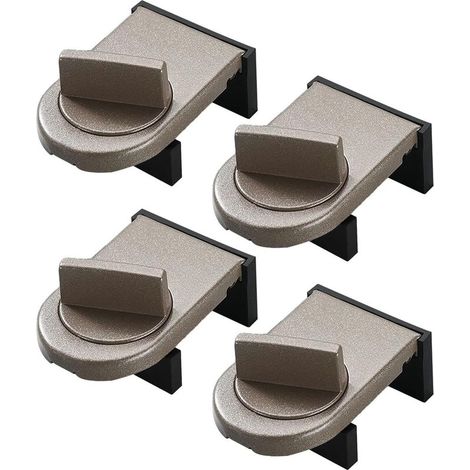 Lot de 4 serrures de sécurité pour fenêtre coulissante réglable, porte coulissante réglable, protection pour enfants, serrure de sécurité pour fenêtres (1/4)