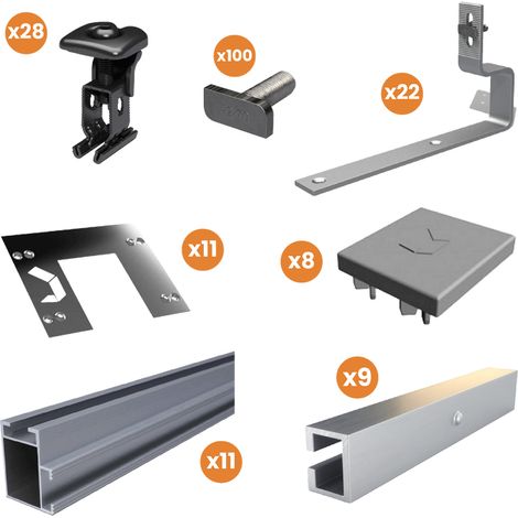 Kit Structure Renusol - Toiture Ardoise - Pour Panneaux Photovoltaïques - 4,5 KwC (1/5)