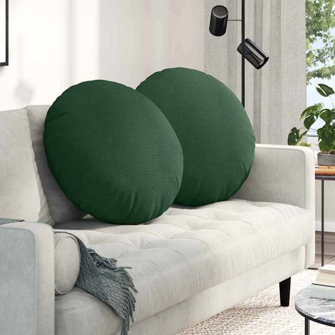 Sitzkissen 2 pcs Dunkelgrün Ø 80 cm Cordstoff
