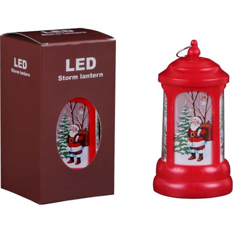 Lanterne De Noël - Veilleuse Portable En Forme De Père Noël - Décoration Intérieure Et Arbre De Noël - Lot De 1 (1/3)
