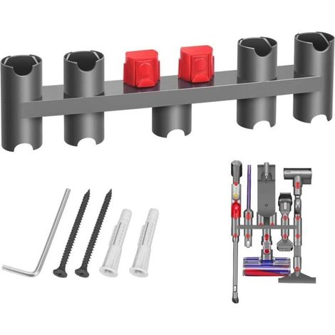 Support Accessoires pour Dyson V11 V10 V8 V7 V15 SV10 SV11, Support Mural Organisateur pour Dyson Aspirateur Balai avec 9 Prises de Rangement (1/4)