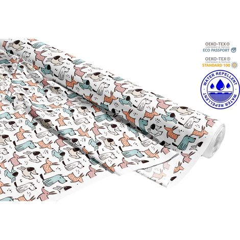 OUTDOOR DEKOSTOFFE OXFORD - Motiv gezeichnete Hunde I DR099