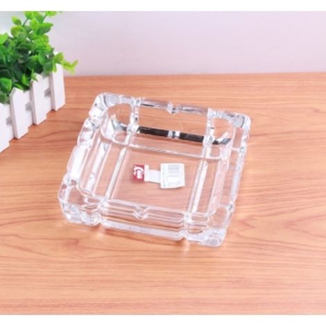 Trade Shop - 2 ASCHENBECHER QUADRATISCH GLAS TRANSPARENT KRISTALL ASCHENBECHER ASCHENBECHER -