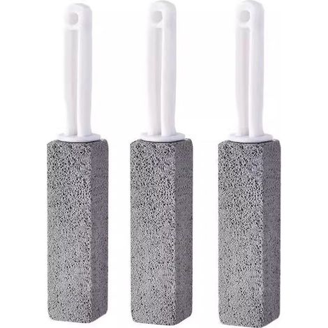 Cepillo de limpieza de inodoro sencillo y muy popular, varilla descontaminante de piedra pómez, mango de fricción gris.