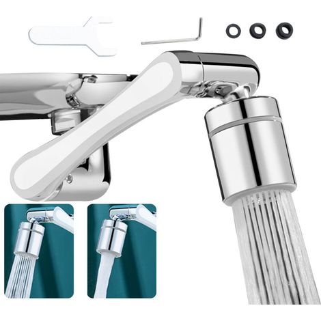 Aérateur de robinet à 1440 °, extension de robinet avec filtre anti-éclaboussures pivotant, adaptateur universel de robinet atomiseur pour cuisine, salle de bain, évier, M22/M20/M24 (1/5)