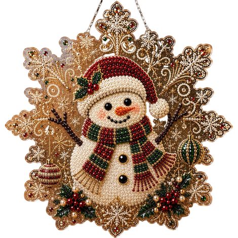 Beyamis Kit diamant flocon neige 20cm - Attrape-soleil Noël perles 3D style A (1/5)