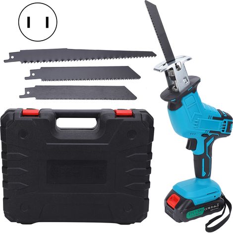 Scie sabre électrique sans fil batterie lithium portable tronçonneuse extérieure bûches AC100-240V prise US (1/5)
