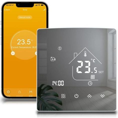 Tuya Thermostat intelligent Thermostat de chauffage Thermostat d'ambiance Thermostat Wifi Thermostat pour chauffage par le sol de chaudière à gaz/eau Compatible avec Alexa, Google 3A (1/4)