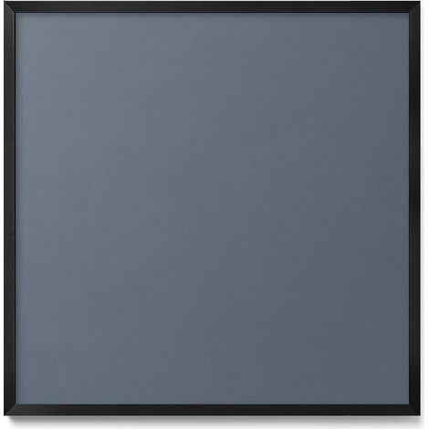 Tableau Magnétique en Métal pour Aimants - Motif Couleur gris froid - Minimaliste - Cadre Noir - 50x50 cm - Tableau Métallique Aimanté