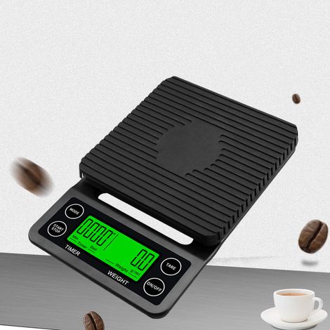 Kaffeewaage, 5 kg, elektronische Küchenwaage, Genauigkeit 0,1 g, intelligente elektronische Waage für den Heimgebrauch.