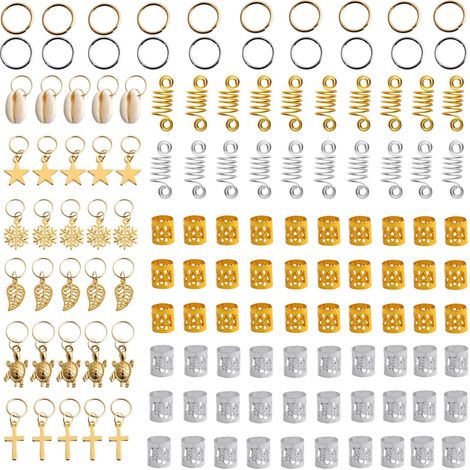 Kit 150 pièces accessoires cheveux en aluminium, lot coiffure feuille métallique, pack beauté 150 fournitures coiffants dorés, ensemble 150pcs pour coiffure créative. (1/5)