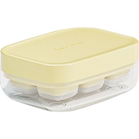Moule à glaçons 6 compartiments mini, bac de stockage jaune pour glaçons d'été, moule à glace compact pour la maison (1/5)