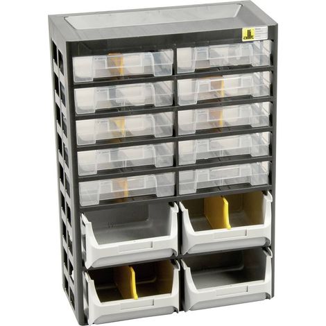 Allit 458140 Armadietto porta minuteria VarioPlus Basic D 21 (L x A x P) 305 x 435 x 170 mm Nero, Grigio, Giallo 1 pz. (1/5)