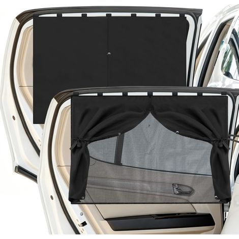 2 PCS store de voiture magnétique pour bébé / enfant, double protection UV et rideaux latéraux occultants, isolation thermique (1/5)