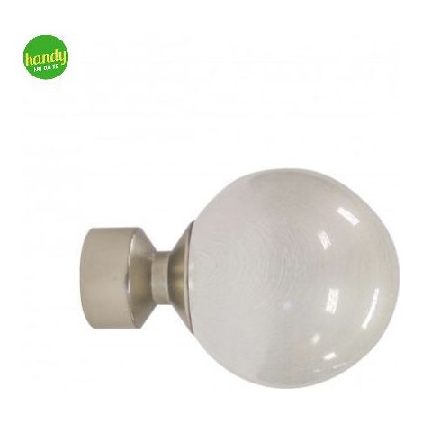 TERMINALE DECORATIVO MOD.SFERA D.28MM COL.BIANCO-ARGENTO (1/2)