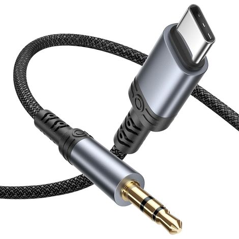 Cable Jack USB C 1M, Cable Auxiliaire USB C Câble Jack USBC vers jack 3.5mm Cable Jack USB C pour 17/16e/16/16 Plus/16 Pro/16 Pro Max, 15/15 Plus/15 Pro/15 Pro Max, S25 S24 (1/5)