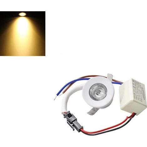 Faretto Led 1 W A Incasso Mini Punto Luce Calda 3000k Bordo Bianco