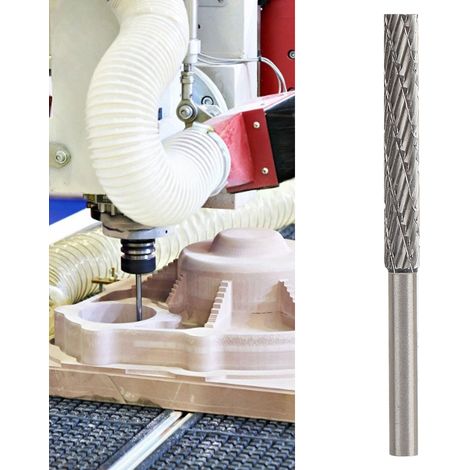Lime rotative à motif unique, tête de meulage pour le travail du bois et des métaux, fraise rotative cylindrique en alliage pour la gravure, 453560 mm (1/5)