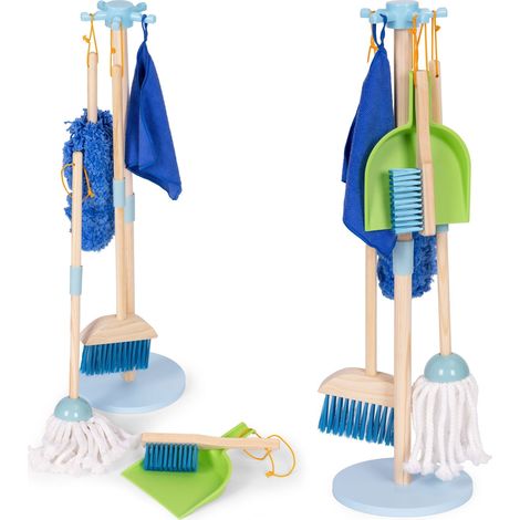 Wooden Kids Cleaning Set - Mop, Broom, Dustpan, 7 Pcs (1/5)