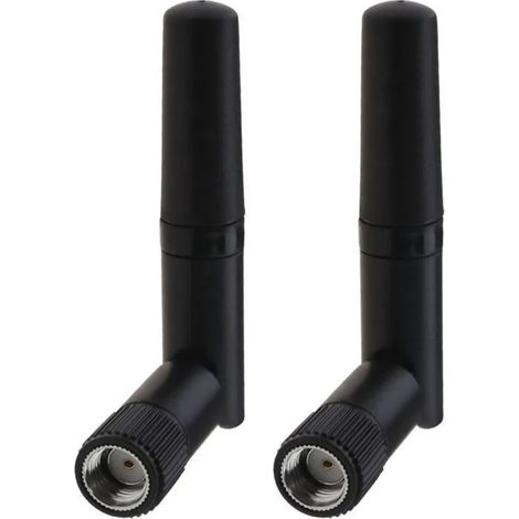 Antenne Wifi - 2,4 GHz 5,8 GHz - Gain 3 dBi - Connecteur RP-SMA Mâle À Angle Droit - Pour Carte Réseau PCI PC Bureau - Lot De 2 (1/5)