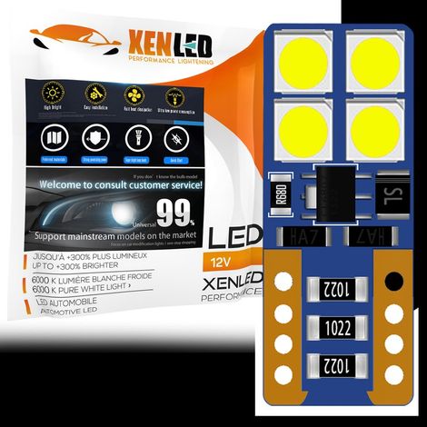 1 x AMPOULE W5W 4-LED ONESIDE Super Canbus 420Lms XENLED - GOLD - Blanc - Sans erreur (1/5)