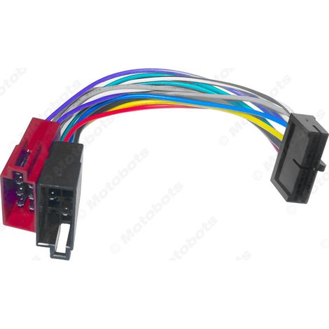 15cm universal 20-pin to ISO dual-ended adapter cable for converting power cords, adapters, CD radio cables, and plugs. (1/4)