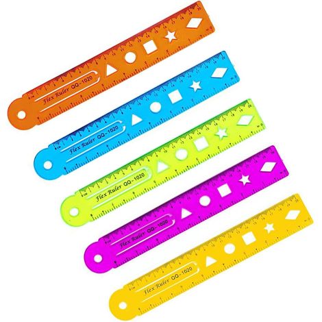 Ensemble de 4 règles flexibles, 15/20/30 cm, outil mesure droit (1/5)
