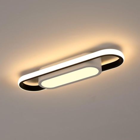 Plafonnier LED Moderne, 30W 3000LM 3000K Plafonnier Rectangulaire Lumière Blanche Chaude, Lampe de Plafond en Acrylique pour Salon, Chambre, Cuisine, Couloir, Studio [Classe énergétique E] (1/5)