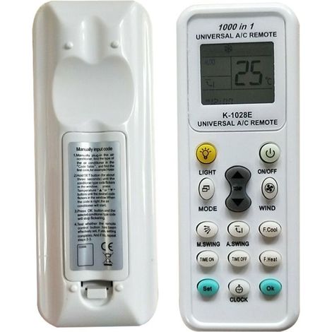 Télécommande universelle pour climatiseur, compatible avec LG, Gree, Midea, Toshiba, Haier, Daikin, Hitachi, etc., télécommande universelle pour climatiseur K-1028E, réglage à un bouton (1/4)